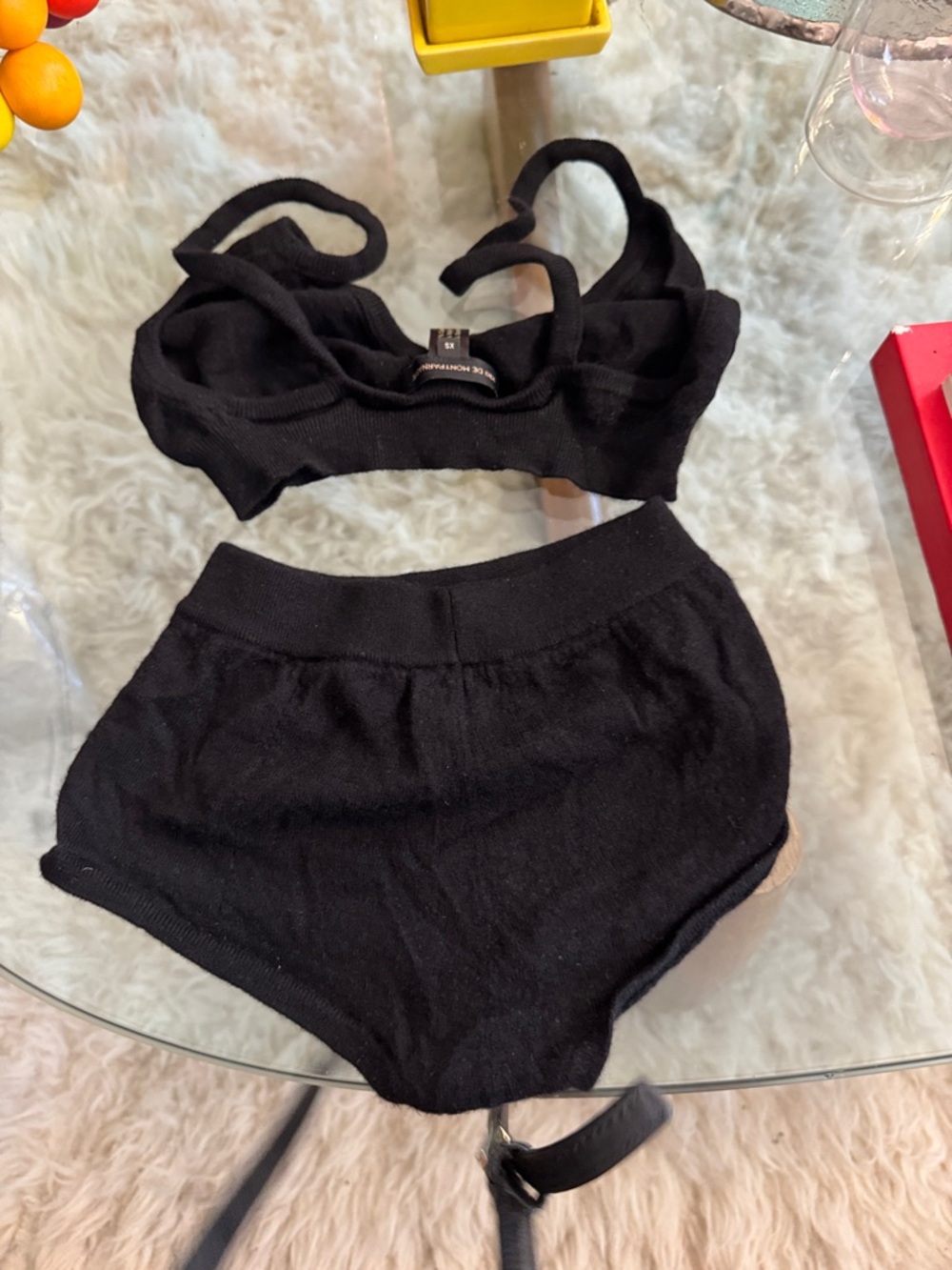 Kiki de Montparnasse Cashmere Bralette High Waist Short Set XS - Picture 3 of 5